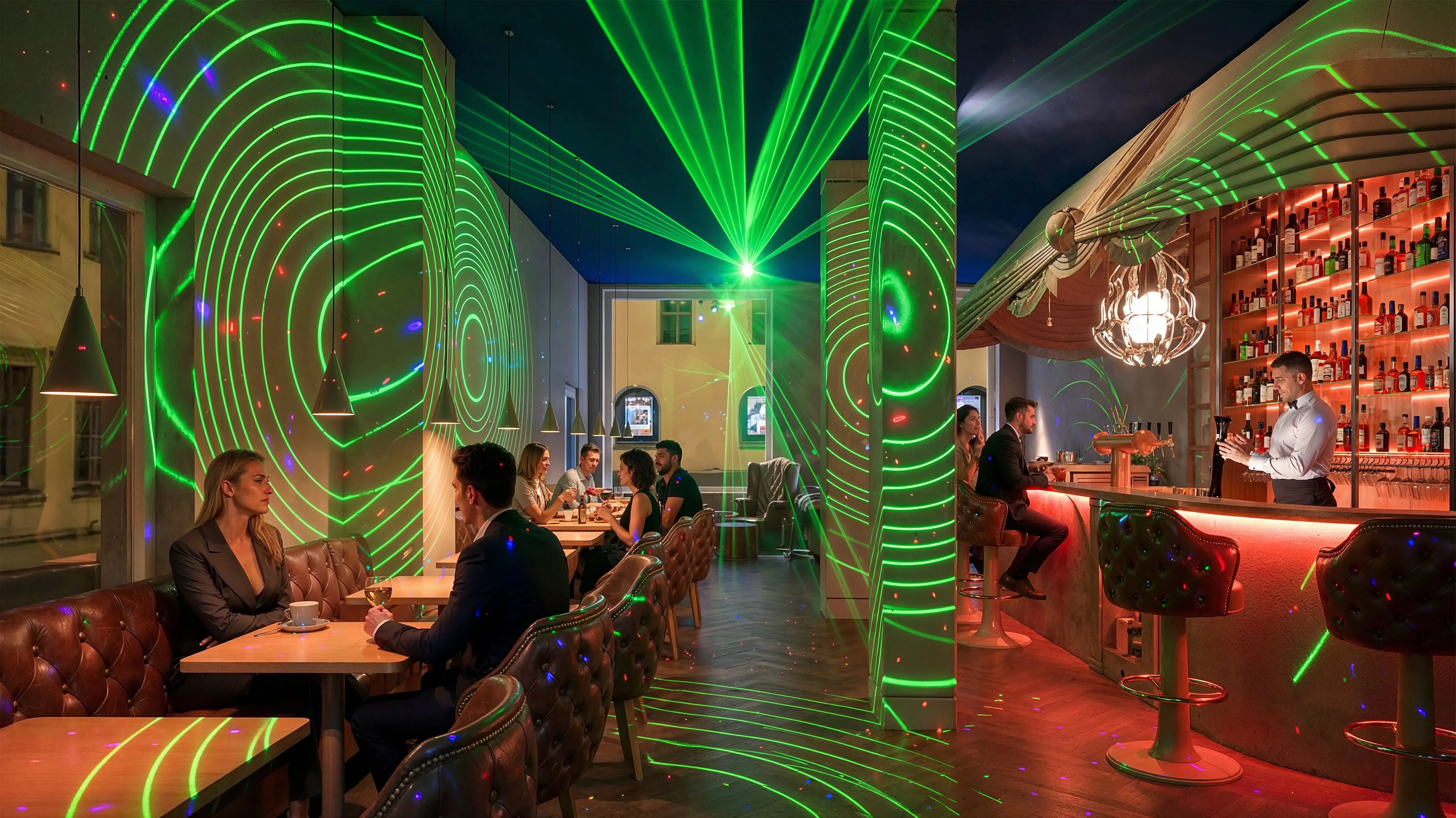 Vizualizace baru - večerní atmosféra